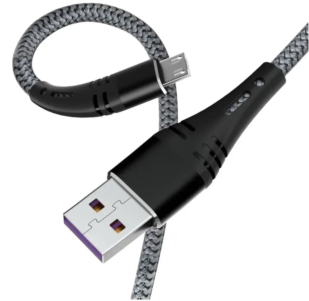 Micro USB Cable 6FT (3-Pack) Fast Charging Nylon Braided Cord for Android